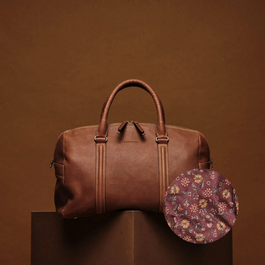 JOSEFINA LARGE BROWN - FLEUR D'AUBERGINE – Josefina Bags