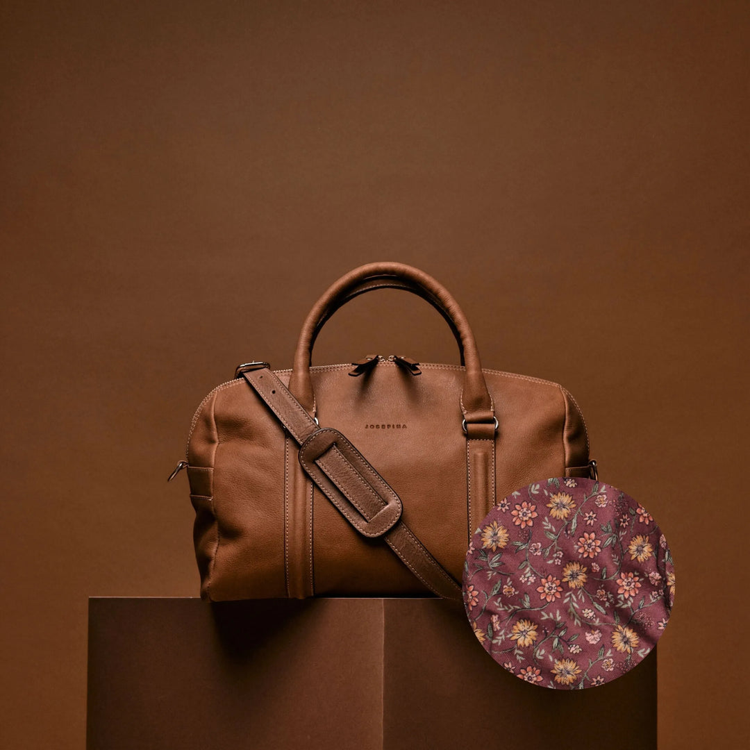 JOSEFINA MEDIUM BROWN - FLEUR D'AUBERGINE – Josefina Bags