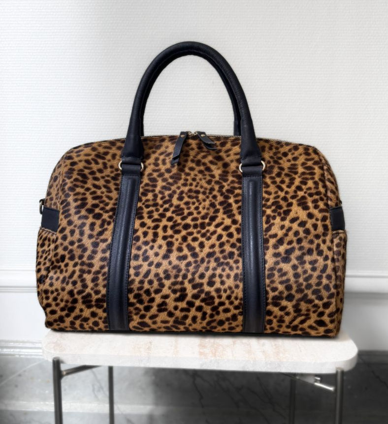 JOSEFINA LARGE LEOPARD - Leather diaper bag and work bag