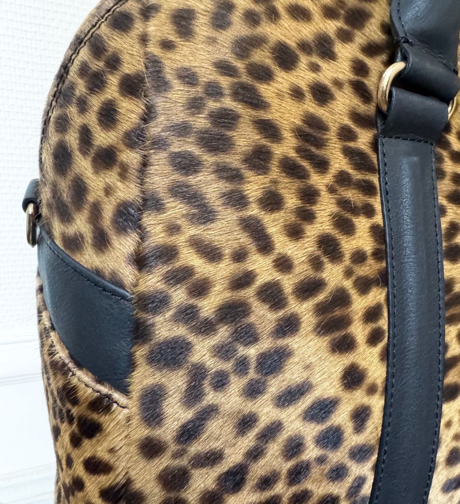 JOSEFINA LARGE LEOPARD - Leather diaper bag and work bag