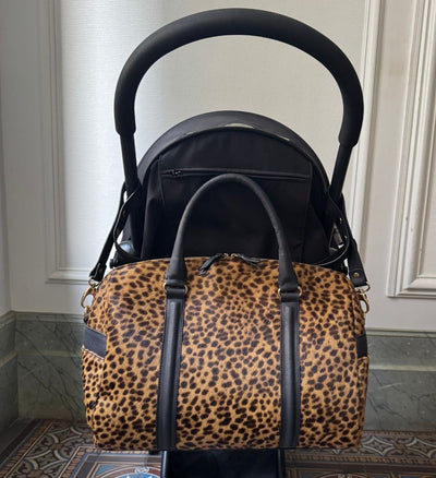 JOSEFINA LARGE LEOPARD - Leather diaper bag and work bag