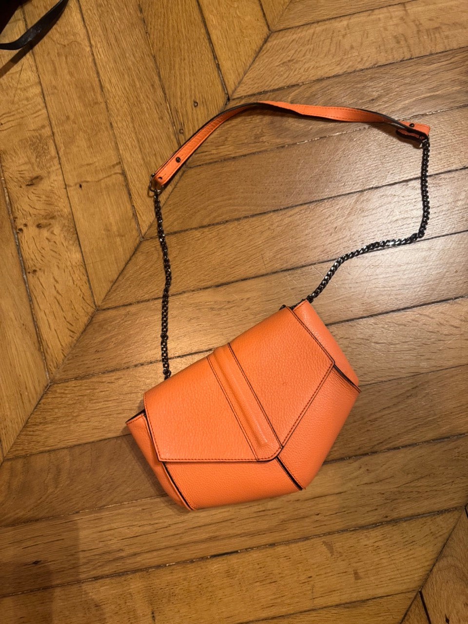JOSEFINA BELTBAG ORANGE GRAINED LEATHER ARCHIVE SALE