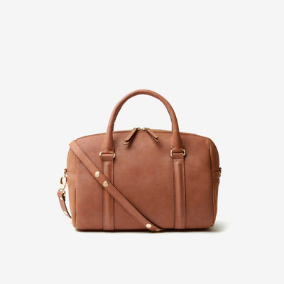 JOSEFINA MEDIUM BROWN - Leather diaper bag and work bag