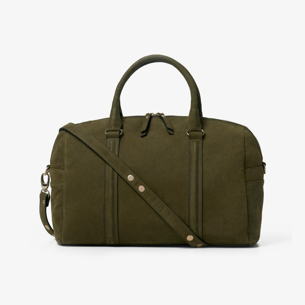 JOSEFINA LARGE KHAKI - Leather diaper bag and work bag