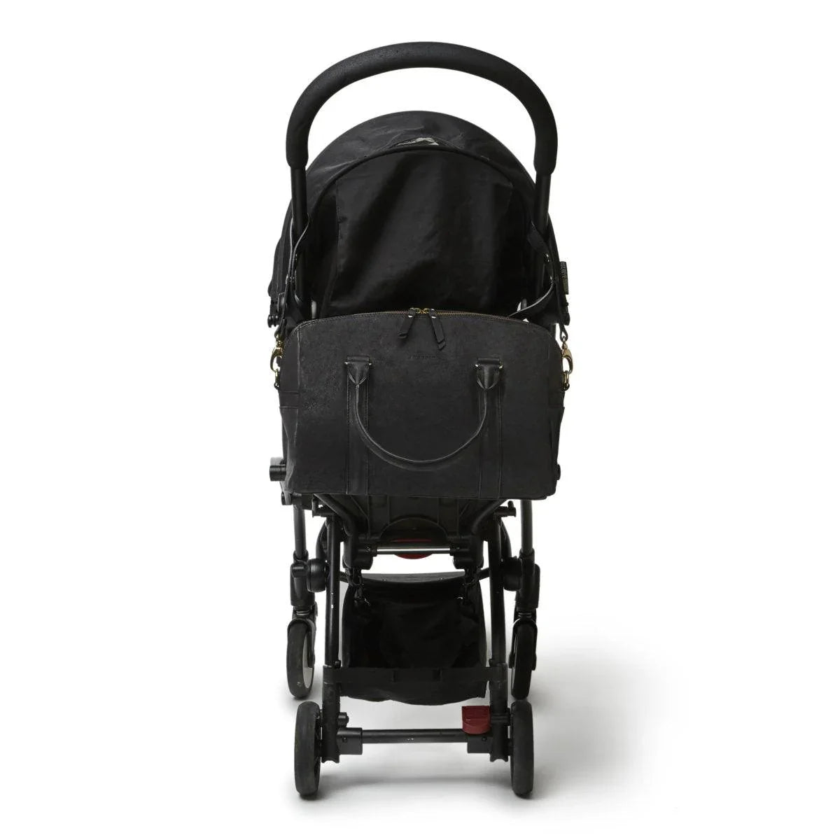 JOSEFINA MEDIUM BLACK POLKA POUCH - Leather diaper bag and work bag