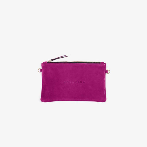JOSEFINA POUCH BOHEMIAN FUCHSIA - Leather diaper bag and work bag