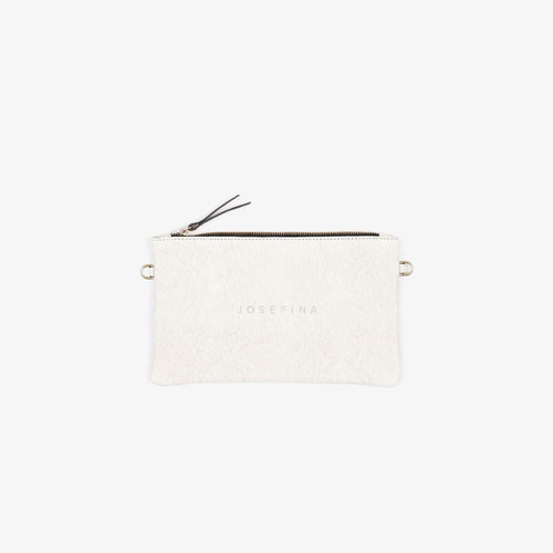 JOSEFINA POUCH BUBBLE OFF-WHITE - Leather diaper bag and work bag