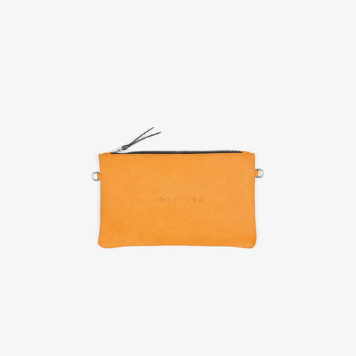 JOSEFINA POUCH MUSTARD-YELLOW - Leather diaper bag and work bag
