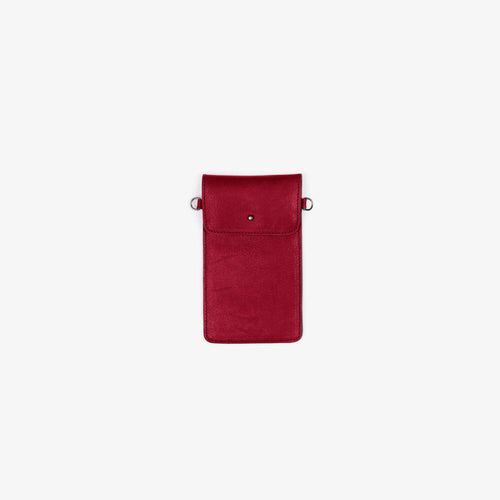 JOSEFINA PHONE CASE POPPY RED - Leather diaper bag and work bag