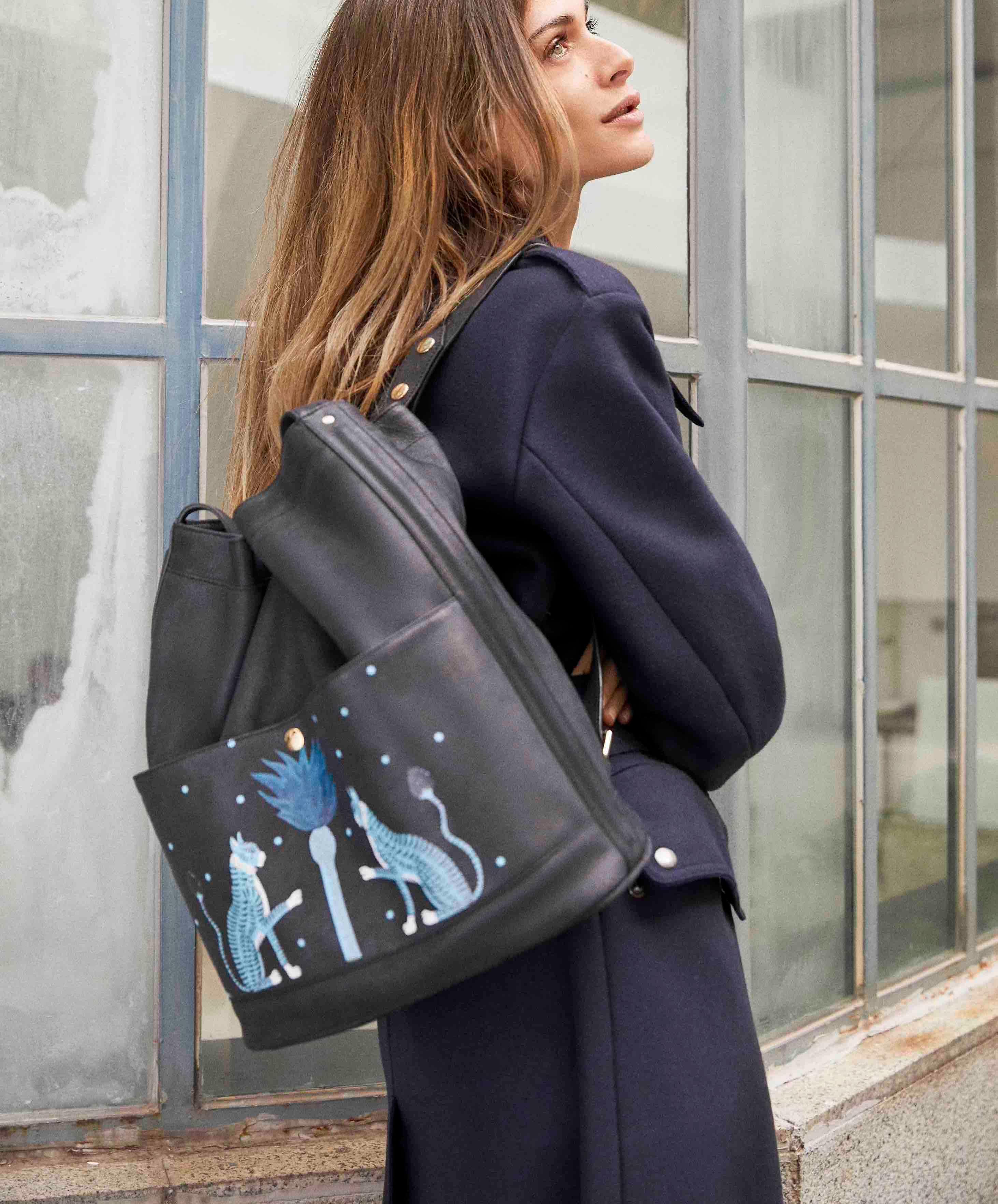 JOSEFINA BACKPACK BLACK FUNTASIA TIGERS – Josefina Bags