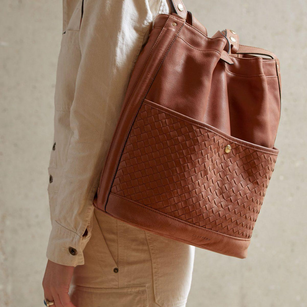 JOSEFINA BACKPACK BROWN Braided Josefina Bags